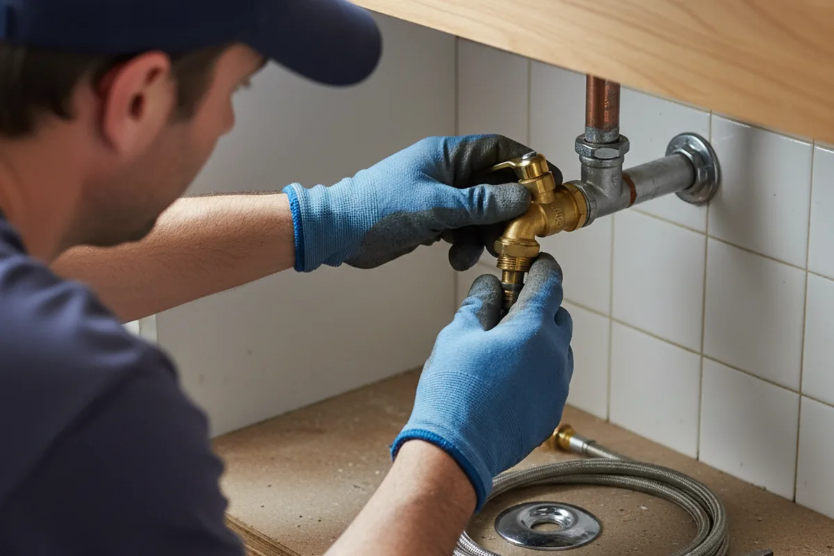Shutoff valve and fitting work during Emergency Plumbing in Bernville